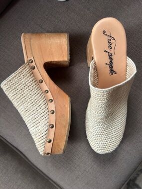 Free People Claudia Crochet woven clogs